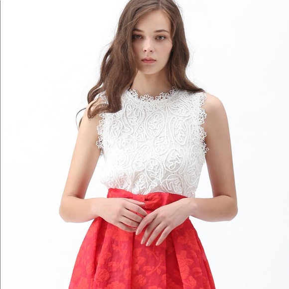 White lace blouse NWT Chicwish - Picture 6 of 8